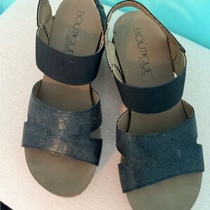 Boutique by Corkys Black Sandals/Wedges Size 10